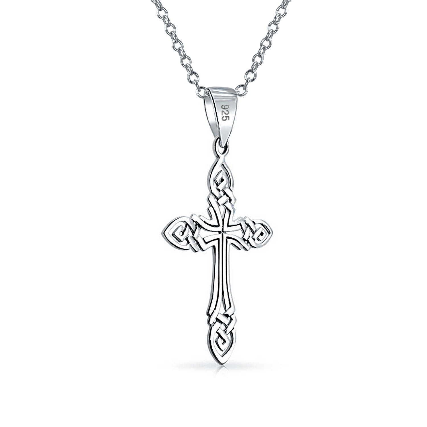 1500x1500 Large Cut Out Mens Celtic Cross Pendant 925 Sterling Silver