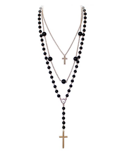 400x500 Multi Chain And Cross Rosary Necklace Ac0020082