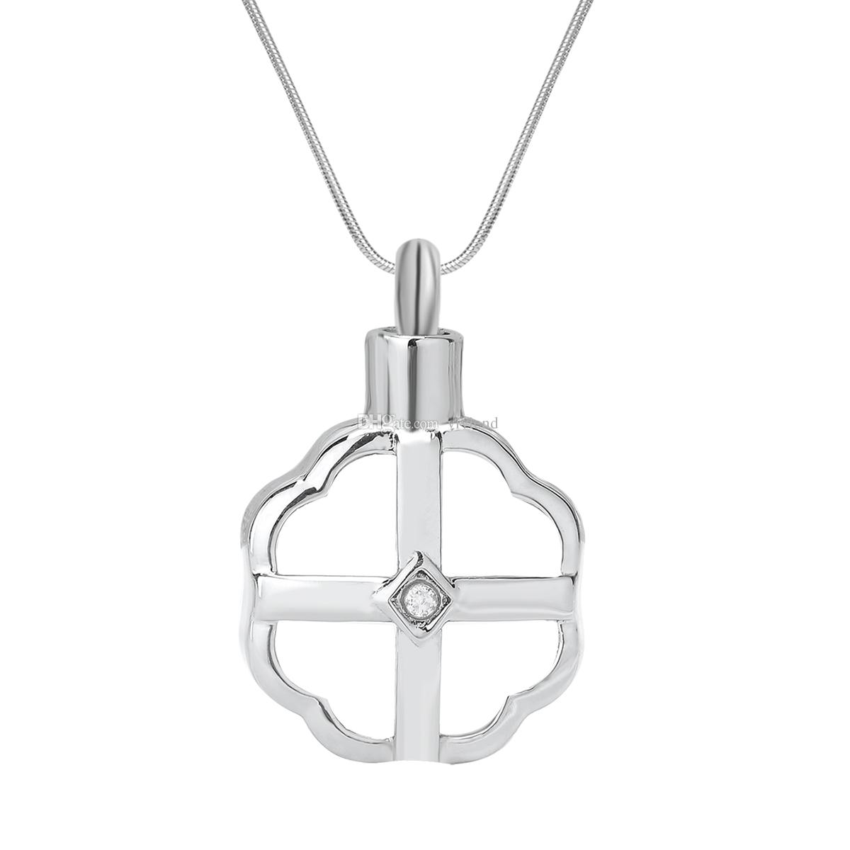 1200x1200 Wholesale Cremation Urn Necklace Cross In Flower Crystal Memorial