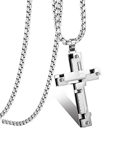 385x500 Jstyle Jewelry Stainless Steel Mens Cross Necklace