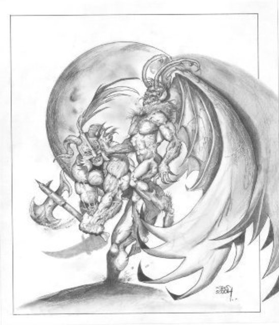 549x640 Grant Cross Artwork Three Original Drawing Pencil Fantasy Art