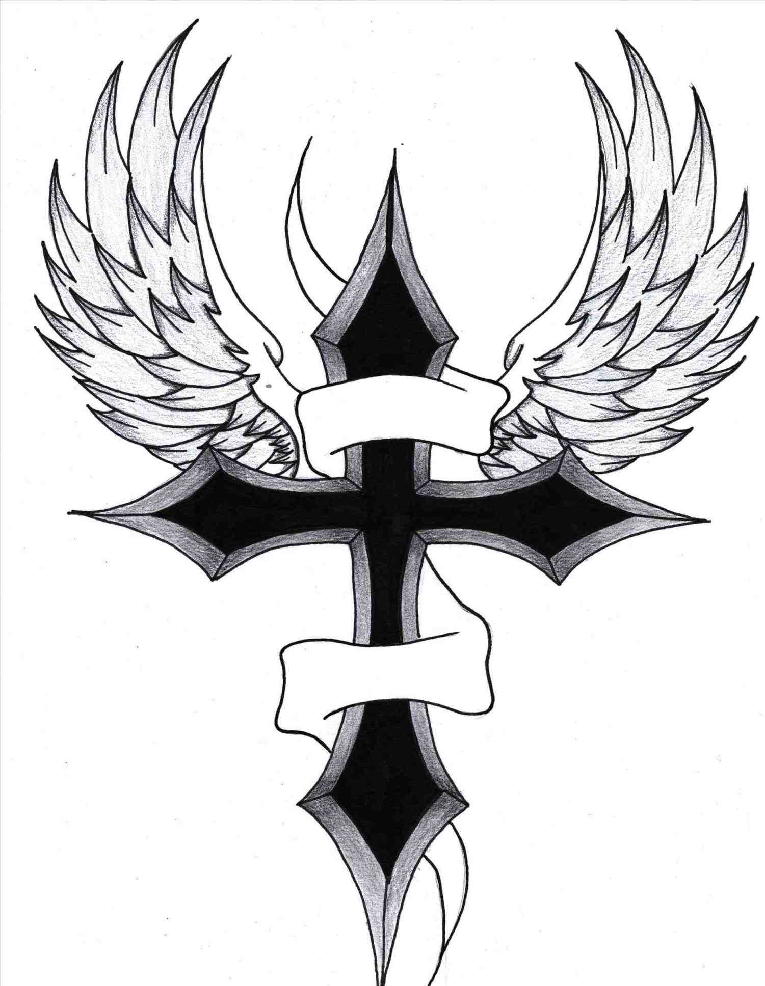 1501x1936 Pencil Drawings Of Crosses With Wings