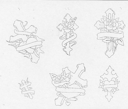 450x382 Cross Tattoo Flash Outline Tattoo Temple
