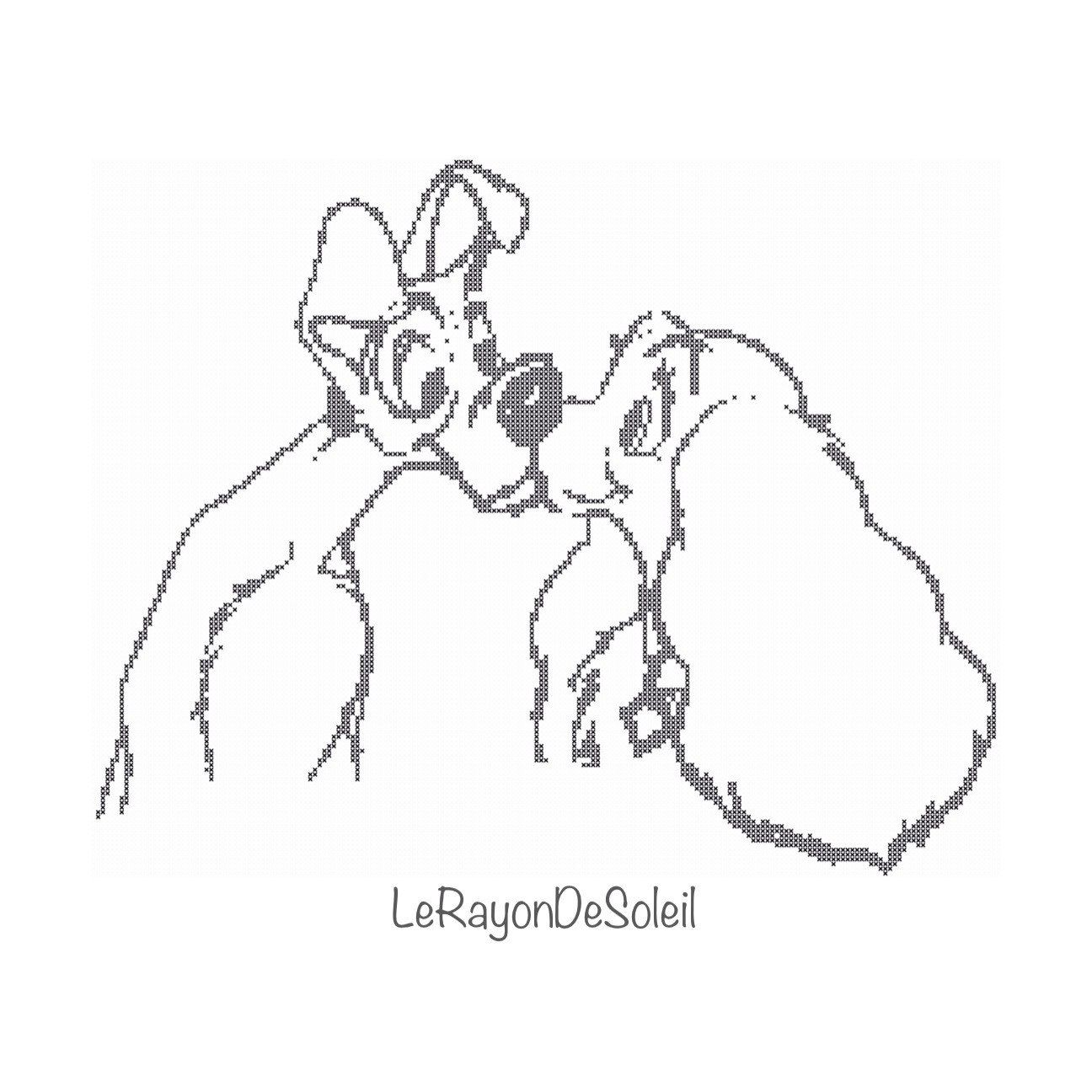 1296x1296 Cross Stitch Pattern Lady And The Tramp Van Lerayondesoleil Op