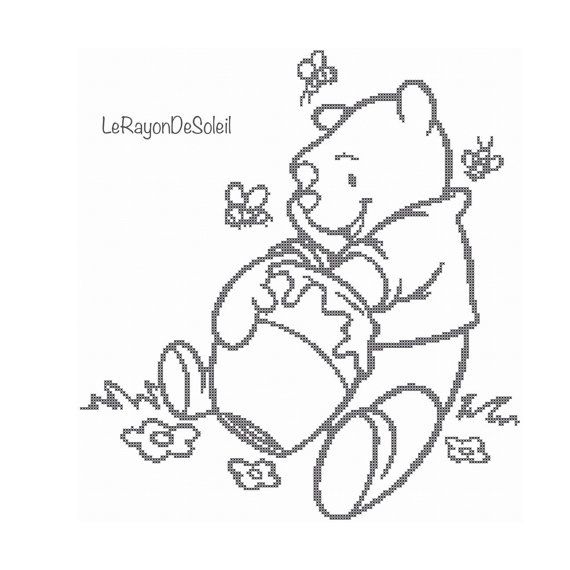 570x570 Cross Stitch Pattern Winnie The Pooh Honey Lover Bear Bees Disney