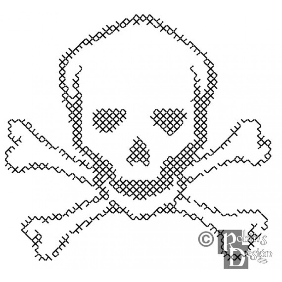 900x900 And Crossbones For Shirt Patch Cross Stitch Pattern Pdf