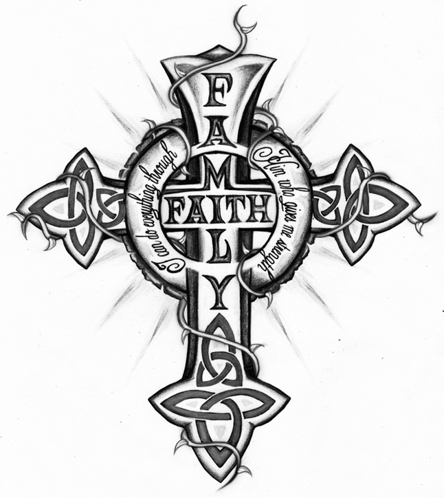 646x724 Faith Cross Tattoo Drawing In 2017 Real Photo, Pictures, Images