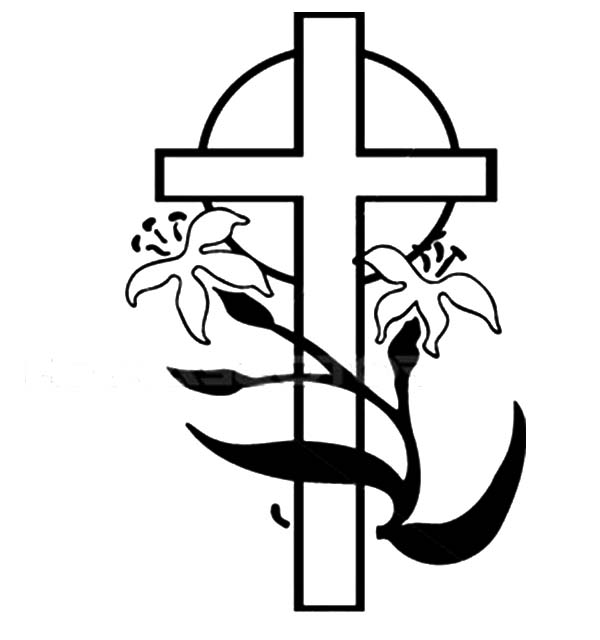 Cross With Flowers Drawing_ at GetDrawings | Free download