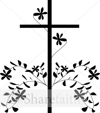 344x388 Black Cross And Flower Cross Clipart