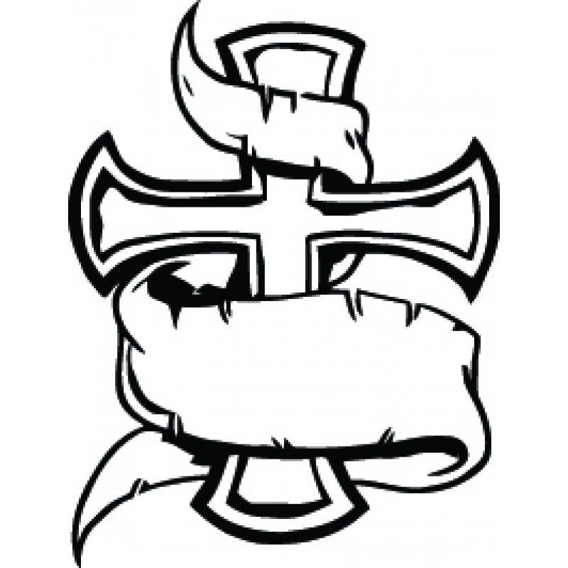 800x800 Cross With Ribbon Clipart
