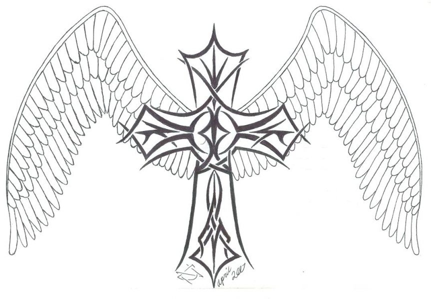 863x598 Coloring Pages Of Crosses With Wings