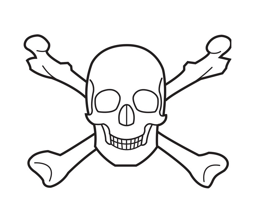 868x700 Skull And Crossbones Coloring Page
