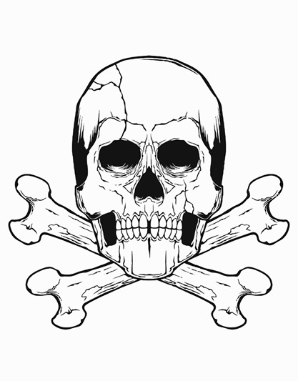 417x533 Skull And Crossbones Printable Image Illustration Sketch For Skull