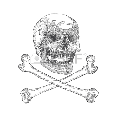 450x450 Skull With Crossbones. Danger For Life And Occult Witch Craft