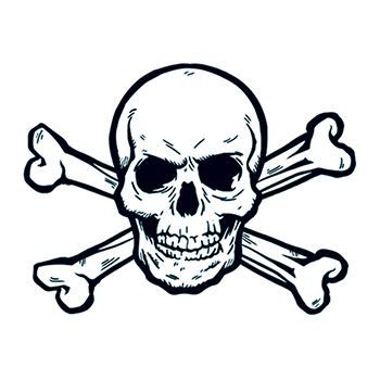 350x350 Skull And Crossbones Temporary Tattoo