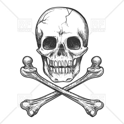 400x400 Skull And Crossbones For Tattoo Royalty Free Vector Clip Art Image