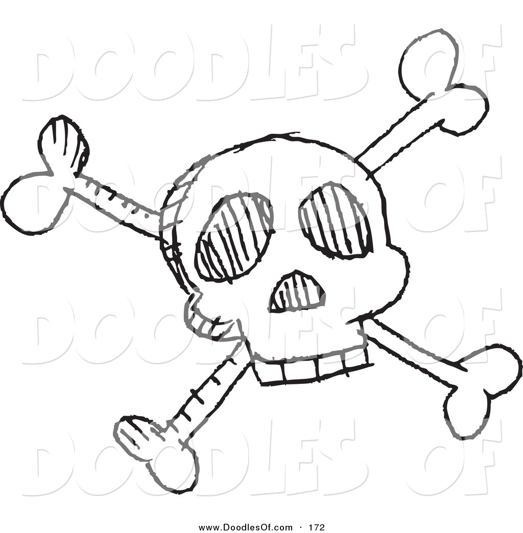 1024x1044 Vector Clipart Of A Cartoon Black And White Skull And Crossbones