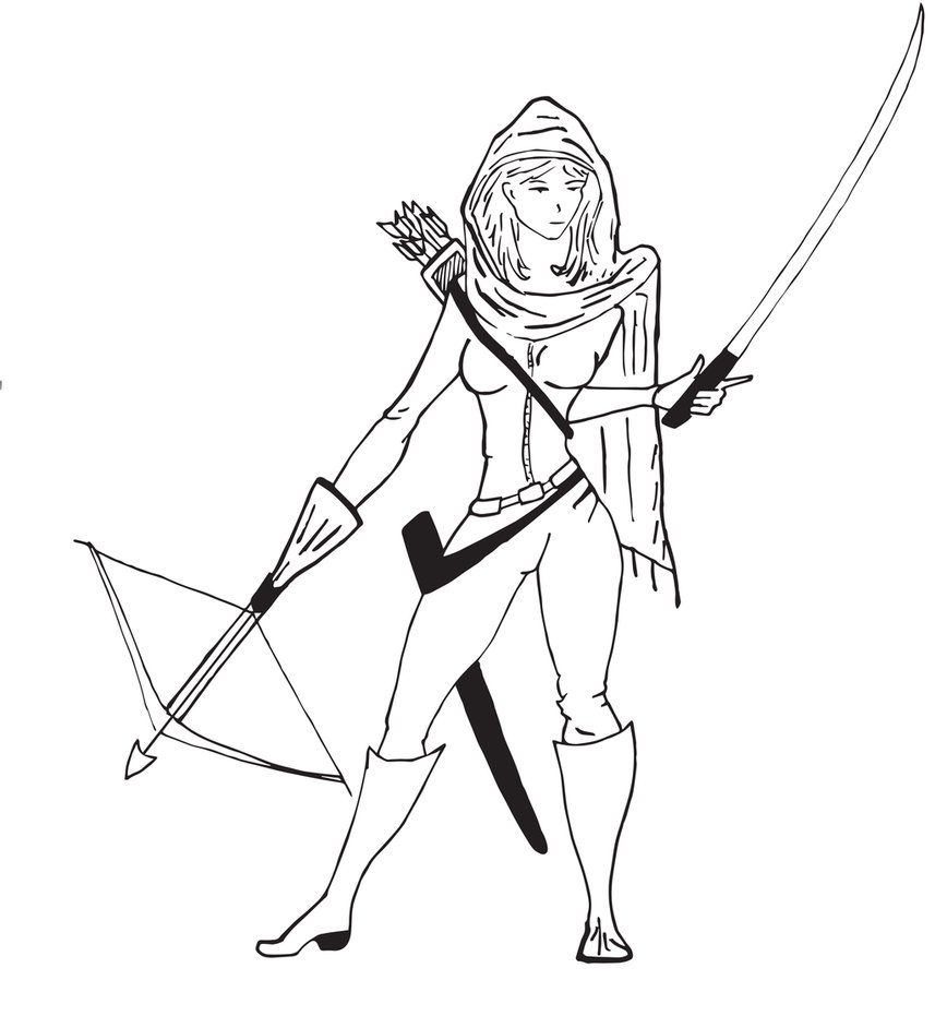 857x931 Woman Crossbow Sword 2 By Mikehoy