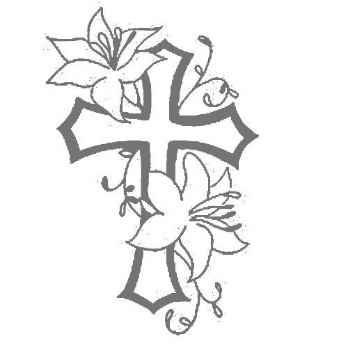 Cross With Flowers Drawing_ at GetDrawings | Free download - etcconseil