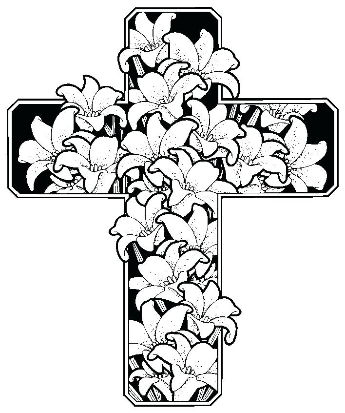 708x846 Coloring Pages Crosses