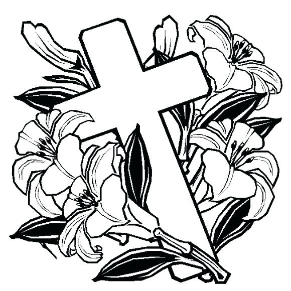 580x580 Coloring Page Cross Omnitutor.co