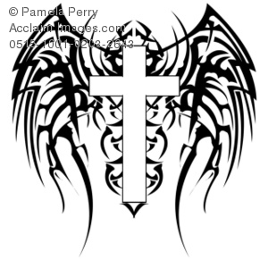300x300 Cross With Wings Tattoo Design Clipart Amp Stock Photography
