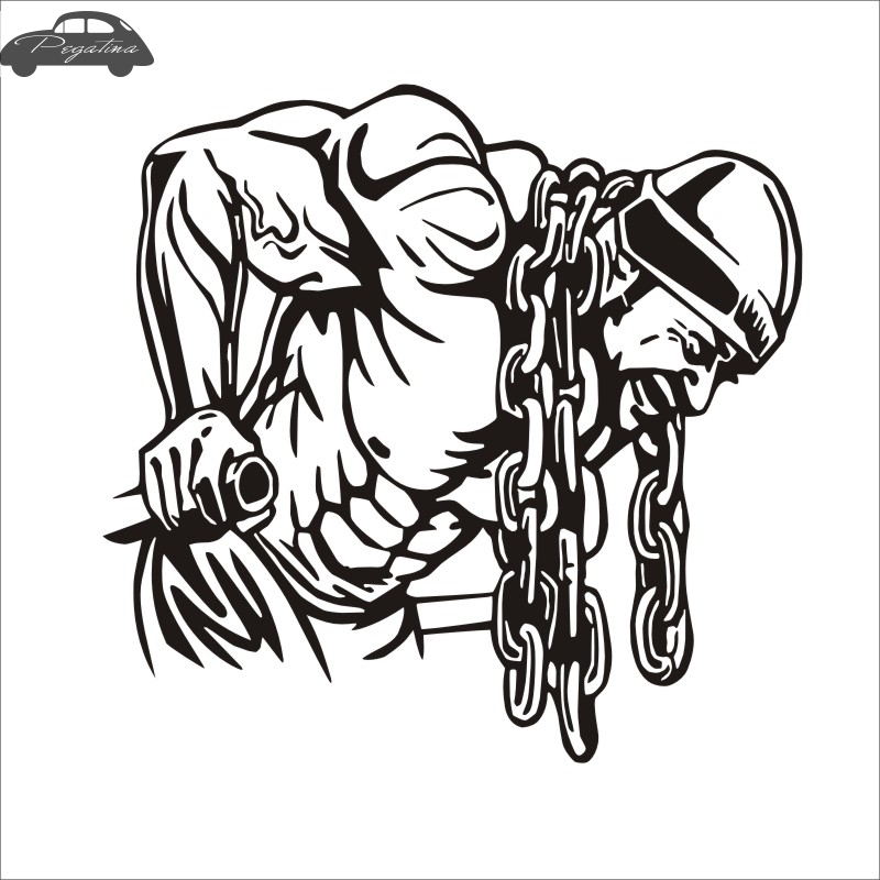 800x800 Pegatina Car Gym Sticker Ironmen Fitness Iron Chain Crossfit