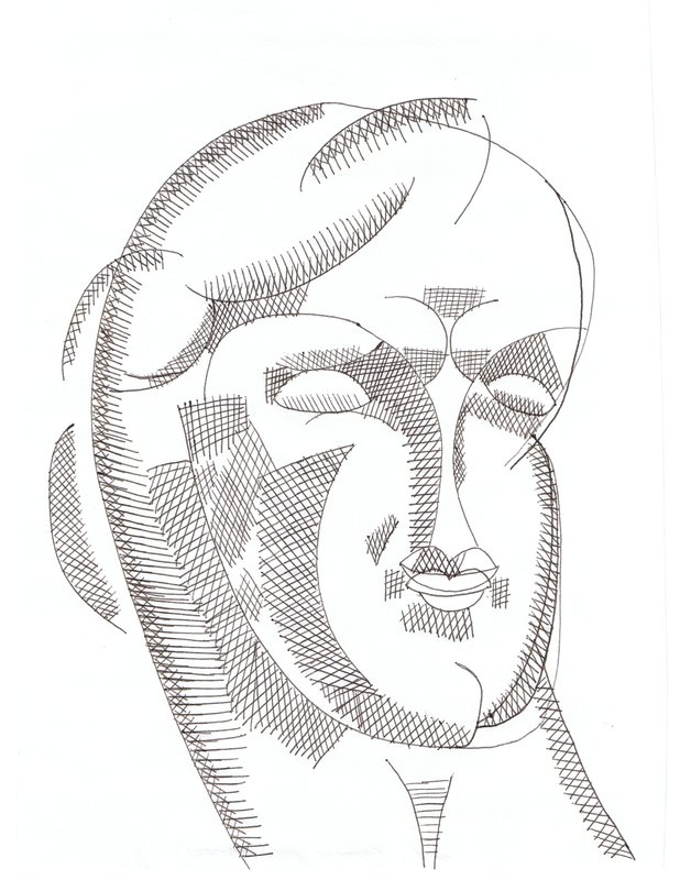 618x800 Cross Hatch Abstracted Face By Rach5189