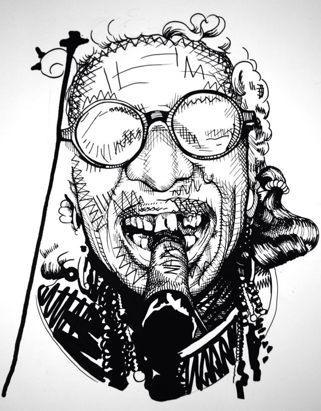 640x818 Crosshatch Illustration Portrait Work By Mr Nayf King Nathan