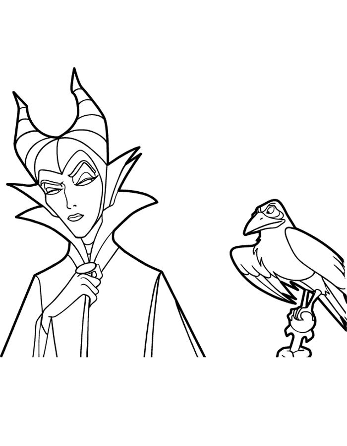700x898 Maleficent Coloring Pages And Crow