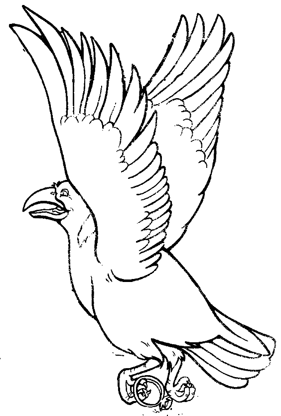564x835 Crow To Print Coloring Pages Perched American Page