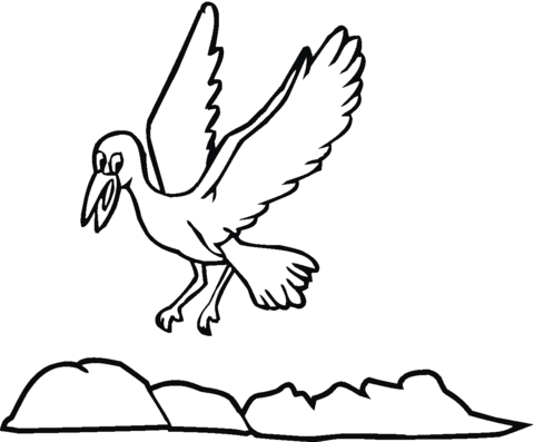 480x397 Flying Crow Coloring Page Free Printable Coloring Pages