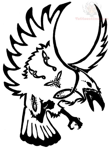 429x589 Outline Crow Tattoo Designs