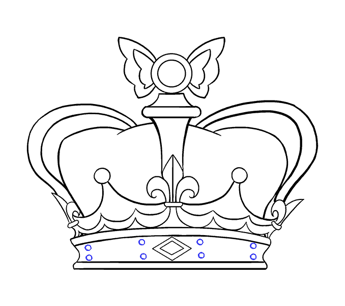 678x600 How To Draw A Crown In A Few Easy Steps Easy Drawing Guides