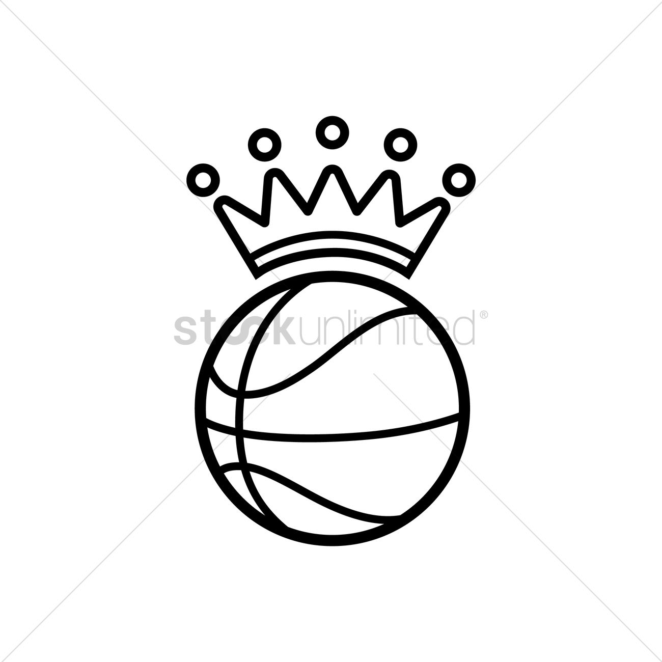 1300x1300 Basketball With A Crown Vector Image