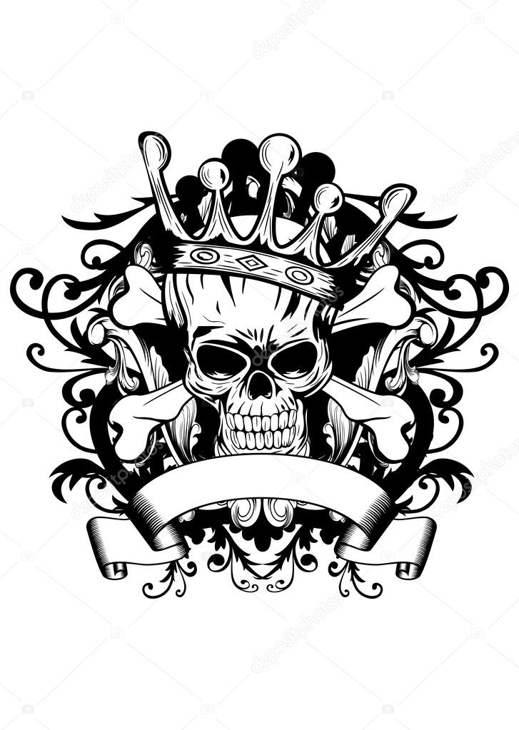 727x1023 Skull With Crown Stock Vector Ss1001