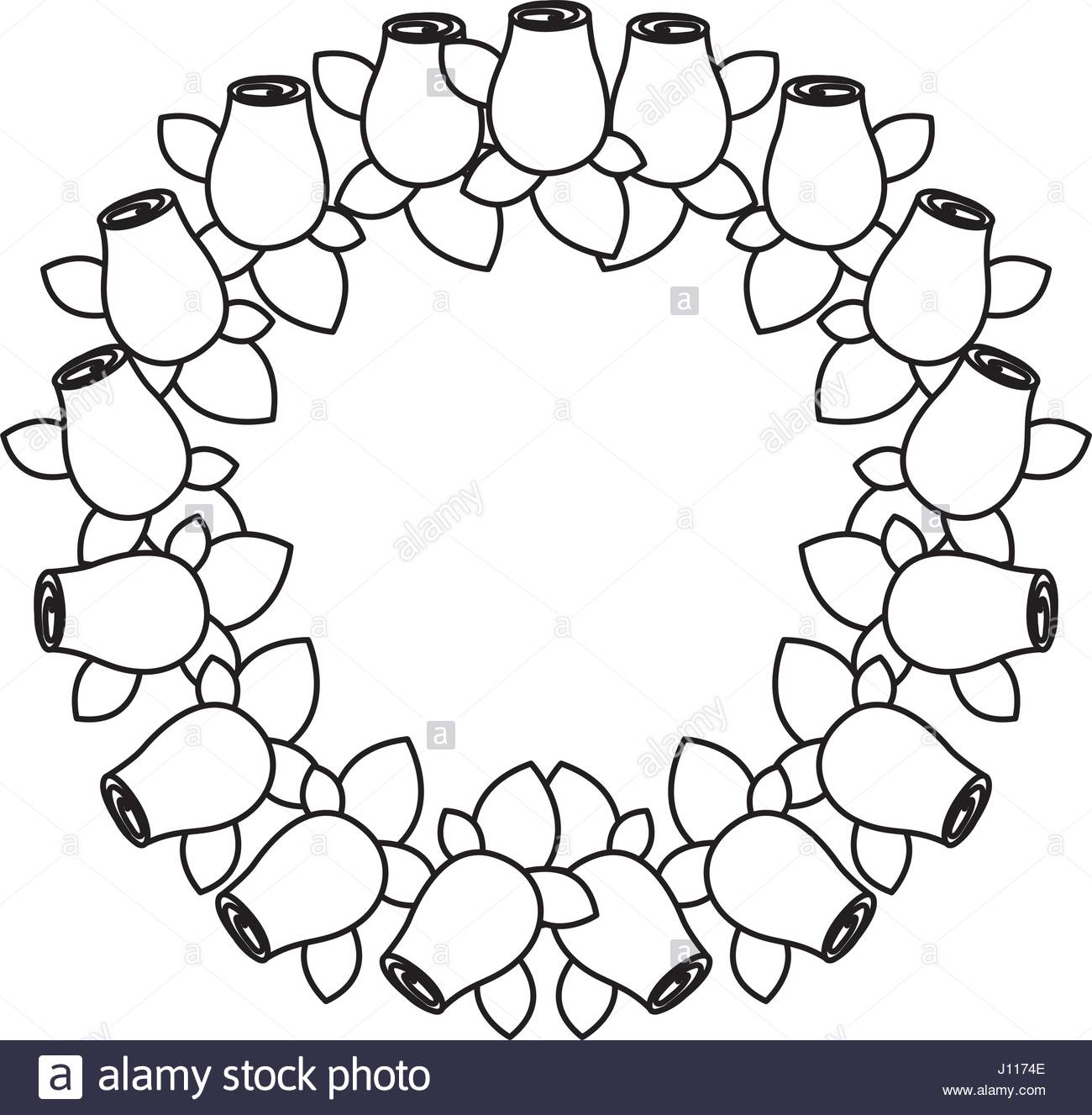 1300x1327 Silhouette Crown Drawing Rosebuds With Leaves Stock Vector Art