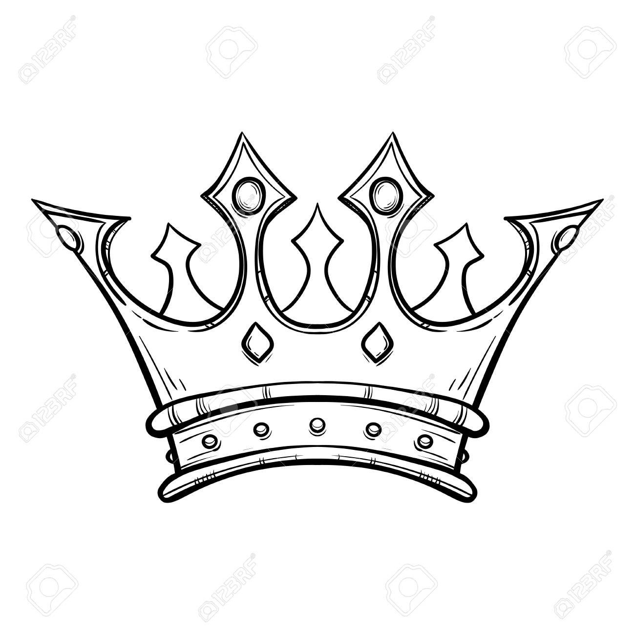 1300x1300 Hand Drawn King Crown Hand Drawn Royalty Free Cliparts, Vectors