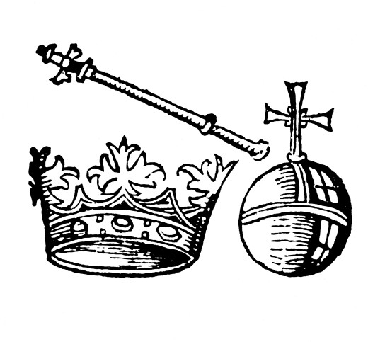 520x483 Crowns Crown Jewels, Imperial Insignia, Woodcut, From Hartmann