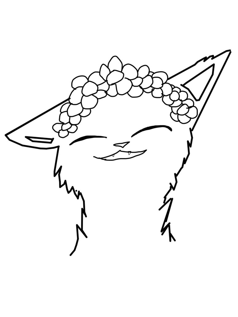 774x1032 Lineart Flower Crown Cat (Male Version) By Fab Cats Studios