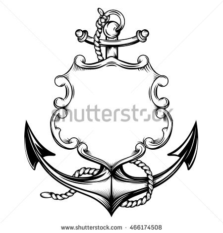 450x470 Anchor Clipart Line Drawing