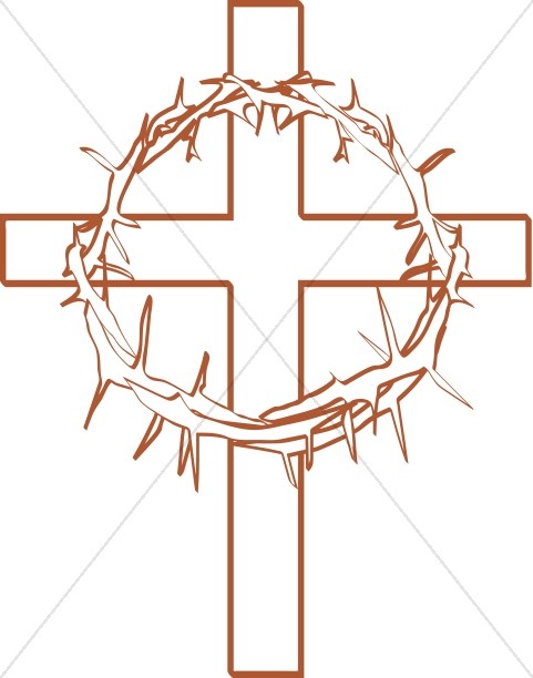 481x612 Crown Of Thorns With Cross Outline Cross Clipart