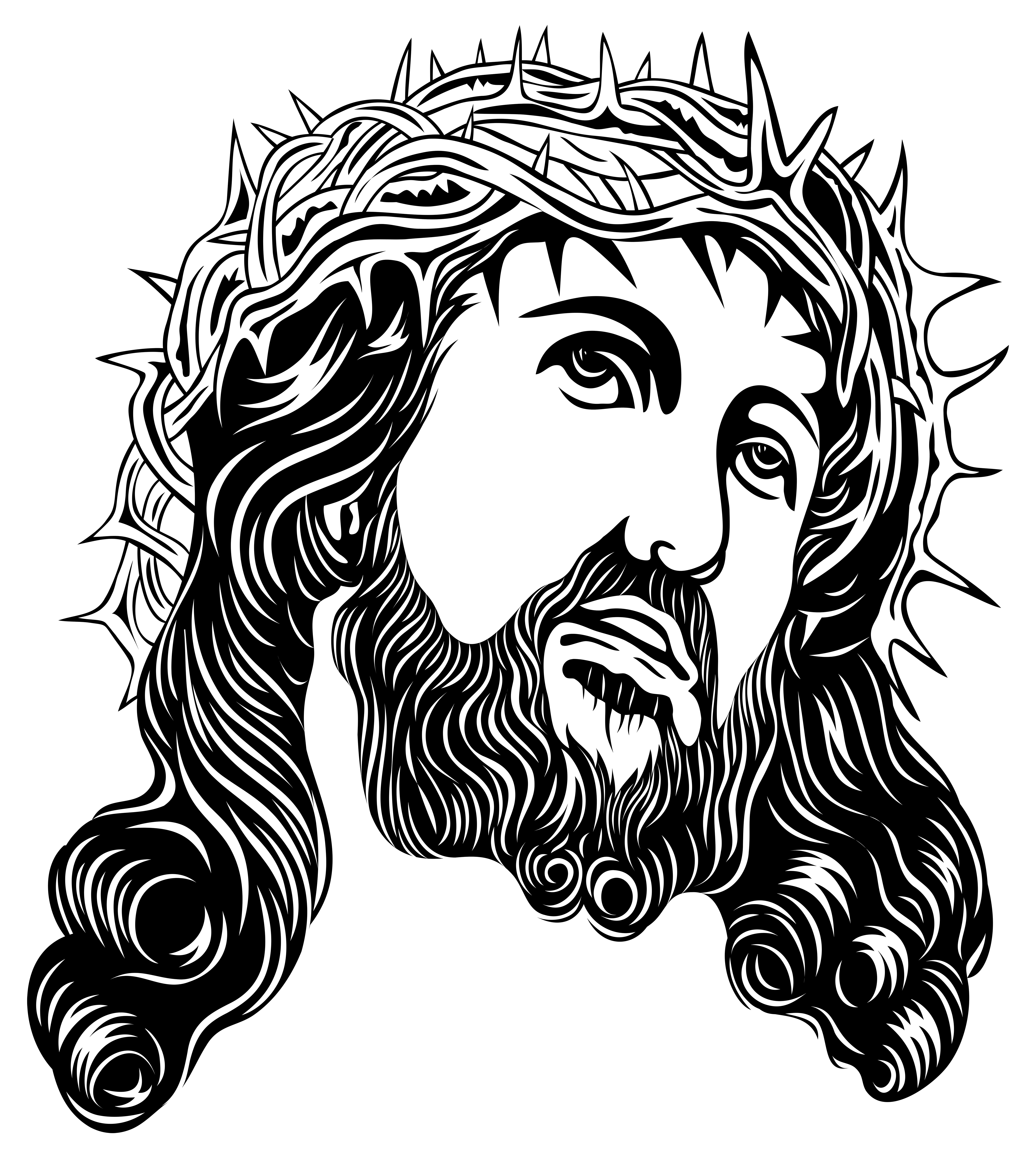 5397x6000 Jesus Christ With Crown Of Thorns Png Clip Art