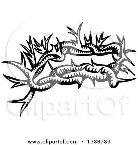 450x470 Clipart Of A Sketched Doodle Of A Black And White Christian Crown