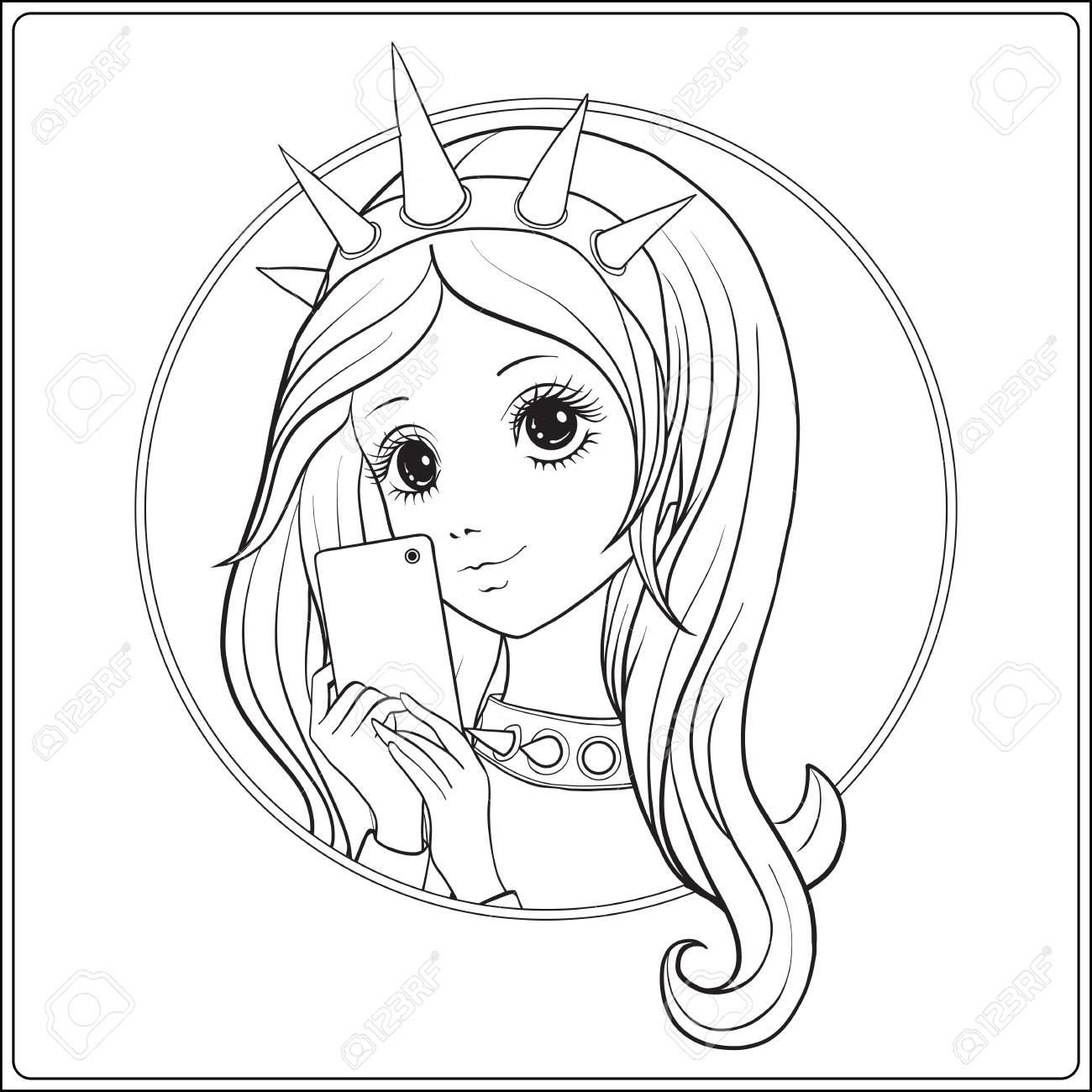 1300x1300 Young Nice Girl With Statue Of Liberty Crown Make Selfie