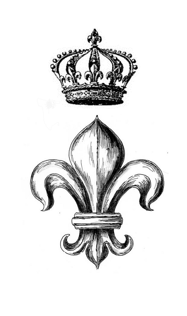 600x1014 Drawn Crown Fleur De Lis