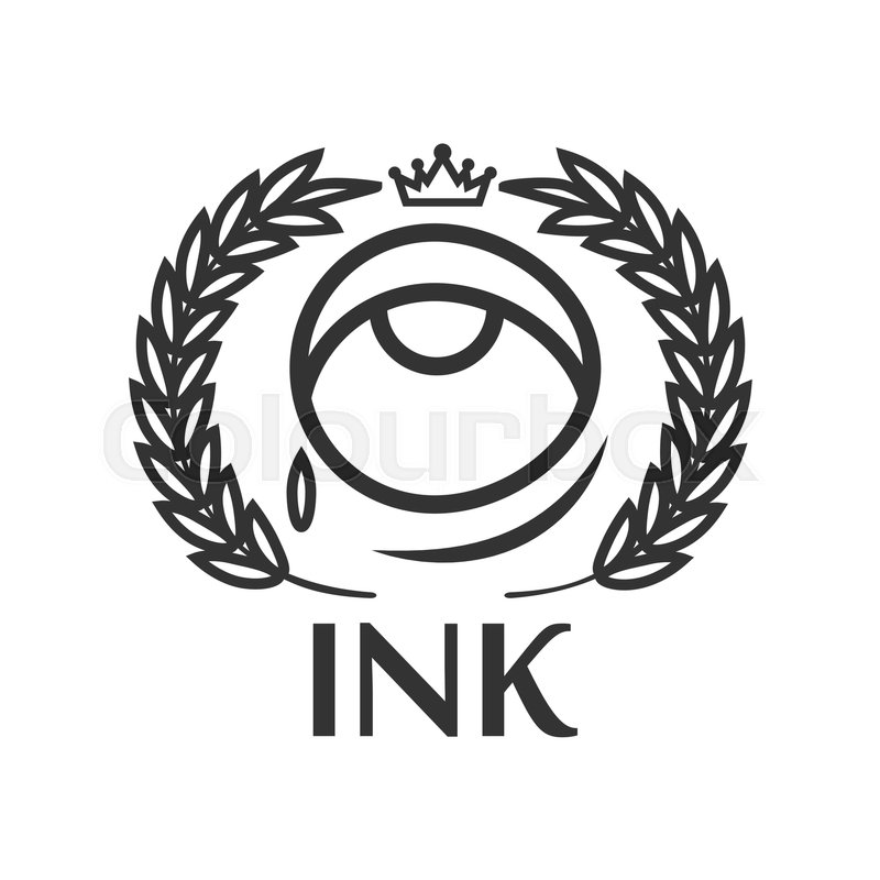 800x800 Ink Tattoo Salon Black Outline Label With Eye, Small Tear, King