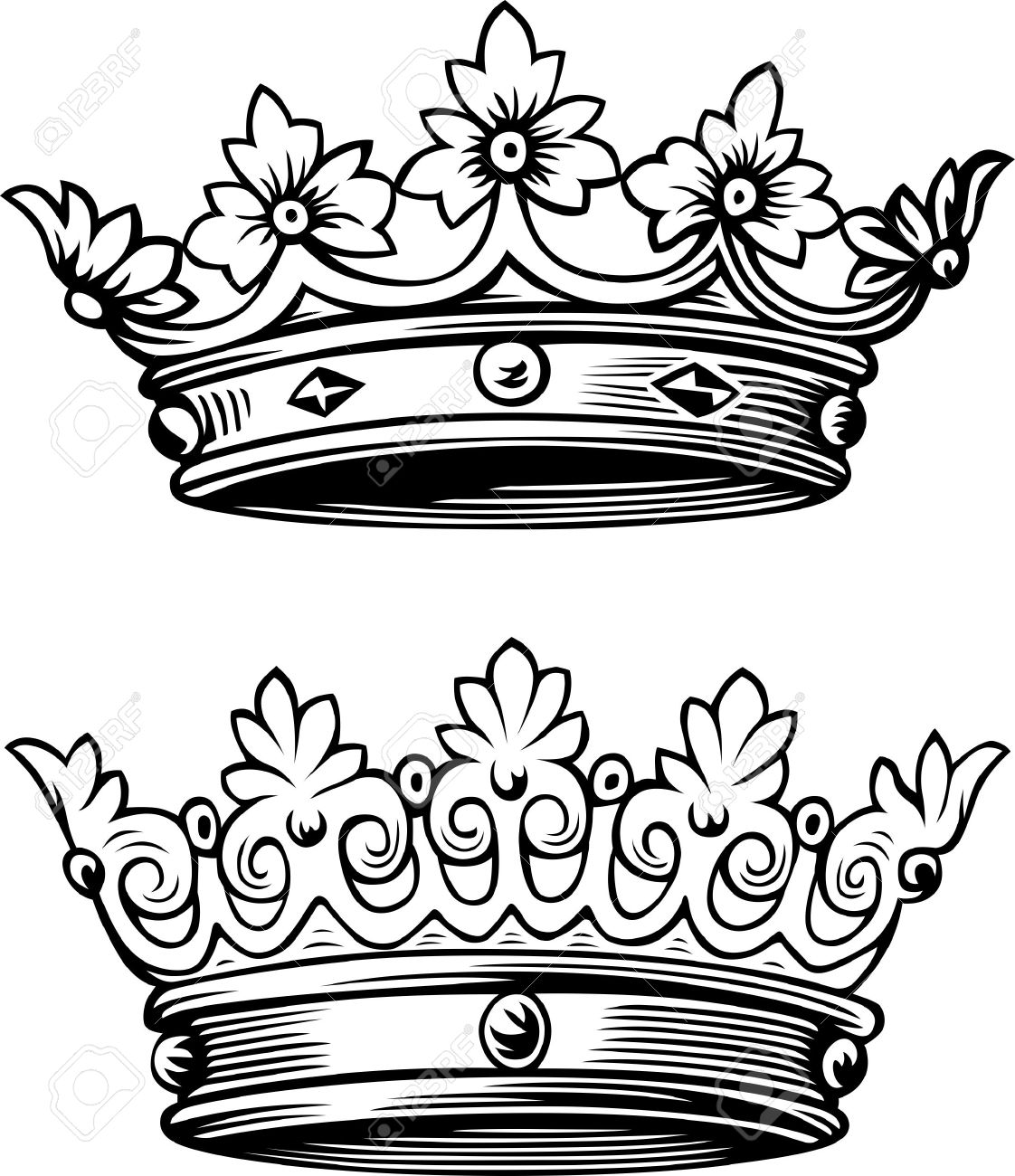 1122x1300 Two Beautiful Crowns Royalty Free Cliparts, Vectors, And Stock