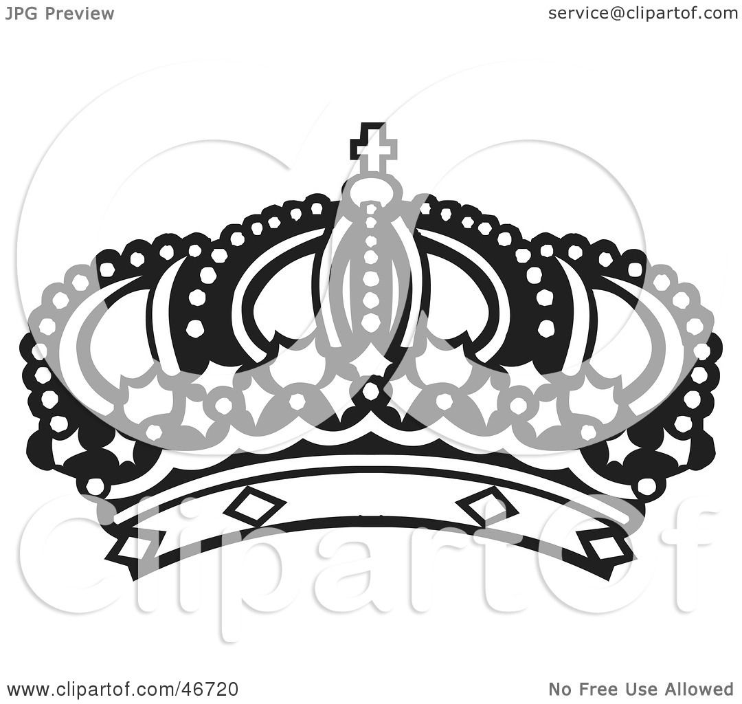 1080x1024 Clipart Illustration Of A Black And White Crown With Arches By