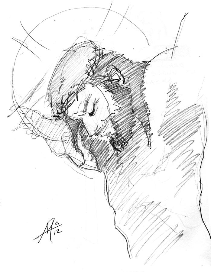 698x900 Crucifixion 3 Drawing By Miguel De Angel